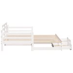 vidaXL Lit de jour avec gigogne et tiroirs sans matelas blanc 80x200cm