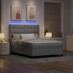 vidaXL Lit à ressort LED avec matelas Gris clair 140 x 190 cm tissu
