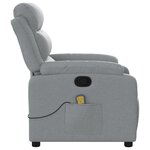 vidaXL Fauteuil de massage inclinable gris clair tissu