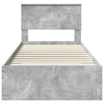 vidaXL Cadre de lit Gris béton 100 x 200 cm Bois d'ingénierie