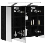 vidaXL Armoire Miroir de Salle de Bain Chêne noir 60 x 14 5 x 50 cm