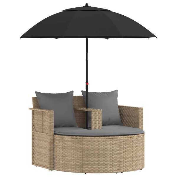 vidaXL Canapé de jardin 8 pc polyrotin Beige et Gris clair