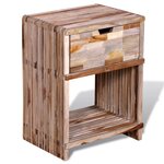 vidaXL Table de chevet avec tiroir Bois de teck recyclé
