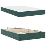 vidaXL Cadre de lit avec matelas Vert foncé 120 x 200 cm Velours