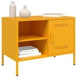 vidaXL Meuble TV jaune moutarde 68x39x50 5 cm acier