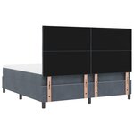 vidaXL Lit à ressorts avec matelas Gris foncé 180 x 200 cm Velours