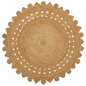 vidaXL Tapis Marron Ø 180 cm Jute