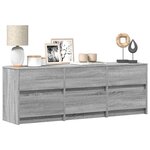 vidaXL Meuble TV avec LED sonoma gris 140x34x50 cm bois d'ingénierie