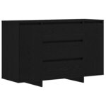 vidaXL Buffet Noir Chêne 120x41x75 cm Bois d'ingénierie