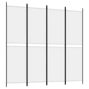 vidaXL Cloison de séparation 4 panneaux Blanc 200x200 cm Tissu