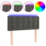 vidaXL Tête de lit à LED Gris foncé 100x5x78/88 cm Velours