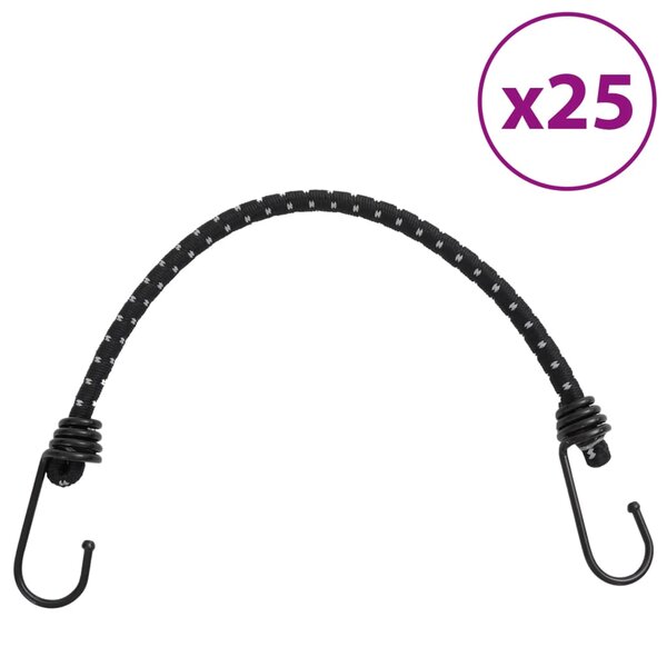 vidaXL Cordes élastiques avec bandes réfléchissantes et crochets 25Pièces