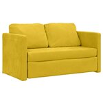 vidaXL Canapé-lit 2 en 1 jaune foncé 122x204x55 cm velours