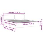 vidaXL Cadre de lit avec LED sans matelas noir 180x200 cm