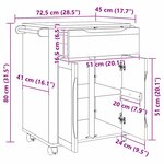 vidaXL Chariot de cuisine FLORO Cire marron 72 5 x 45 x 80 cm