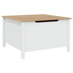 vidaXL Table basse HILL Blanc et marron miel 79 5 x 79 5 x 49 cm