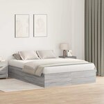 vidaXL Lit avec rangement Gris Sonoma 140 x 200 cm