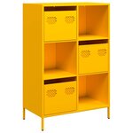 vidaXL Buffet haut jaune moutarde 68x39x103 5 cm acier