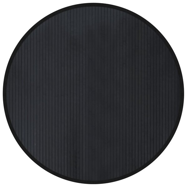 vidaXL Tapis rond noir 100 cm bambou