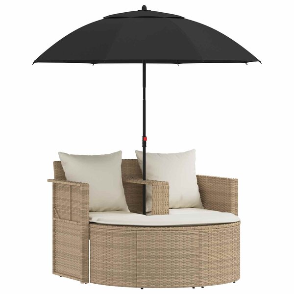 vidaXL Canapé de jardin 8 pc polyrotin Beige et blanc crème