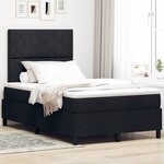 vidaXL Lit à ressorts avec matelas et lumière LED - Noir - 120x190 cm - Tissu