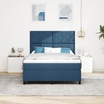 vidaXL Lit à ressorts   matelas et LED bleues  140x200 cm en tissu