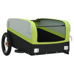 vidaXL Remorque de vélo noir et vert 30 kg fer