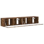 vidaXL Meuble TV mural 2 Pièces Chêne fumé 60 x 31 x 29.5 cm