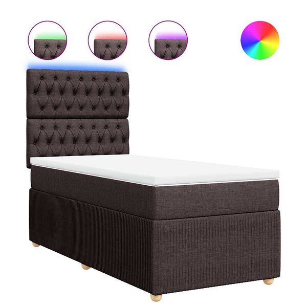 vidaXL Sommier à lattes de lit avec matelas Marron foncé 90x200 cm