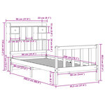 vidaXL Lit bibliothèque sans matelas cire marron 90x200 cm pin massif