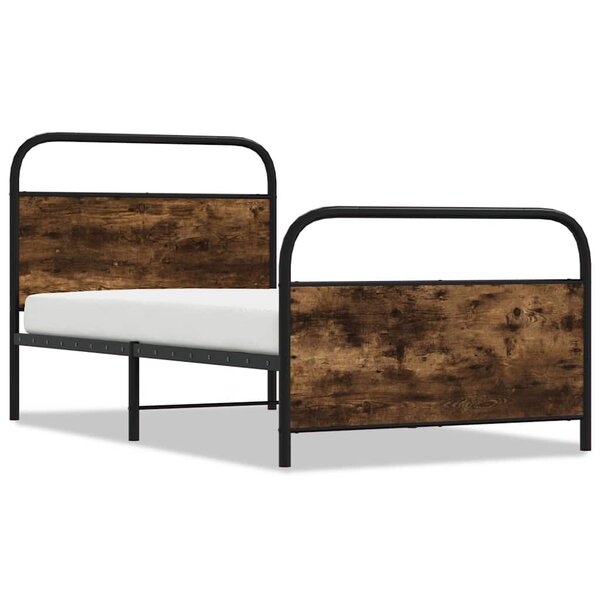vidaXL Cadre de lit sans matelas 100x200 cm chêne fumé bois ingénierie
