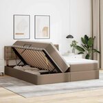 vidaXL Lit avec rangement et LED avec matelas Cappuccino 200 x 200 cm