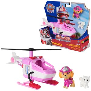 Spin Master 6072661 - Paw Patrol Fire Rescue - Skye avec l'hélicoptère de sauvetage