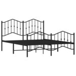 vidaXL Cadre de lit métal sans matelas avec pied de lit noir 140x200cm