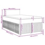 vidaXL Sommier à lattes de lit et matelas Gris clair 120x200cm Velours