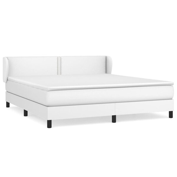 vidaXL Sommier à lattes de lit avec matelas Blanc 180x200cm Similicuir