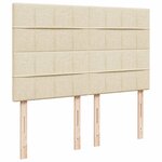 vidaXL Sommier à lattes de lit avec matelas Crème 140x200 cm Tissu