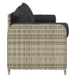 vidaXL Canapé de jardin et coussins 3 places gris clair résine tressée