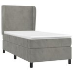 vidaXL Sommier à lattes de lit et matelas Gris clair 90x190 cm Velours