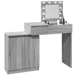 vidaXL Coiffeuse avec LED sonoma gris 115x37x110 5 cm