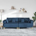 vidaXL Sofa en tissu avec coussin Bleu 208 cm tissu