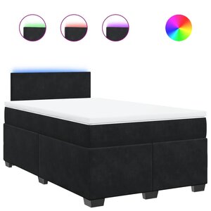 vidaXL Sommier à lattes de lit avec matelas Noir 120x200 cm Velours