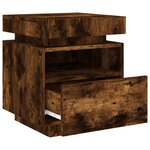 vidaXL Armoire de chevet avec lumières LED chêne fumé 40x39x48 5 cm