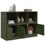 vidaXL Buffet vert olive 99x39x73 cm acier