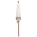 vidaXL Parasol Autre Crème x 250 cm Coton et bois massif