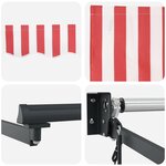 vidaXL Auvent Rétractable Rouge et blanc 400 × 300 cm Polyester