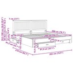 vidaXL Cadre de lit Noir et argent 200 x 200 cm Bois d'ingénierie