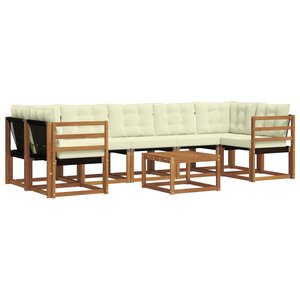 vidaXL Ensemble de canapés d'extérieur 8 pc Naturel et Crème