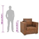 vidaXL Fauteuil marron 82 x 73 x 82 cm en similicuir suédé