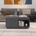 vidaXL Table basse Gris 80x81x36 5 cm Bois massif de pin
